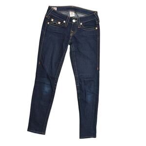 True Religion Women's Skinny Jeans, Blue, Size 24 USA Made Stella